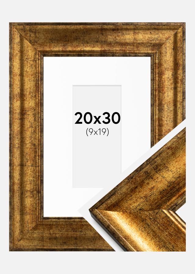 Cadre Saltsjöbaden Or 20x30 cm - Passe-partout Blanc 10x20 cm