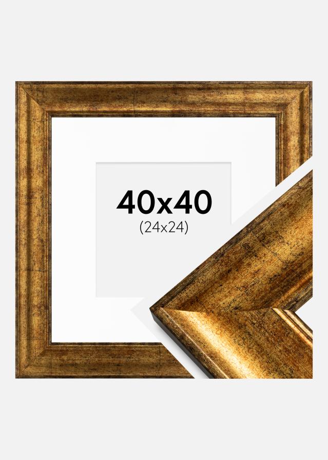 Cadre Saltsjöbaden Or 40x40 cm - Passe-partout Blanc 25x25 cm