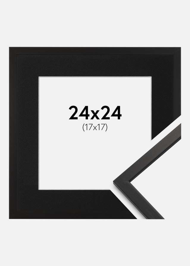 Cadre Edsbyn Noir 24x24 cm - Passe-partout Noir 18x18 cm