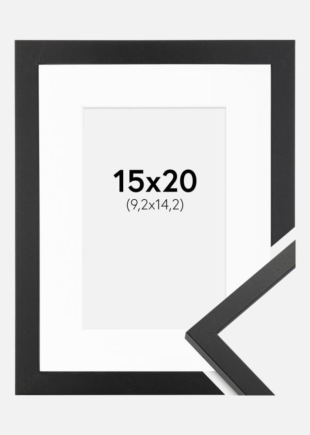Cadre Trendy Noir 15x20 cm - Passe-partout Blanc 4x6 pouces