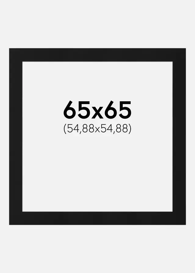 Passe-partout Noir Standard (noyau blanc) 65x65 cm (54,88x54,88)