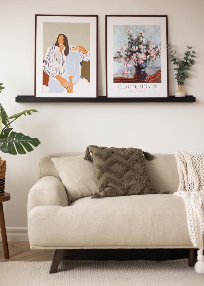 KAILA Étagère Murale Noire 140 cm