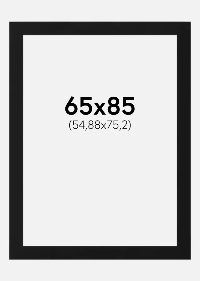 Passe-partout Noir Standard (noyau blanc) 65x85 cm (54,88x75,2)