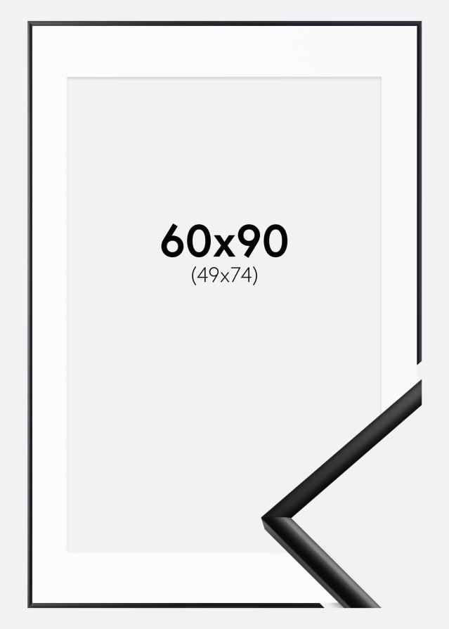 Cadre New Lifestyle Mat Noir 60x90 cm - Passe-partout Blanc 50x75 cm