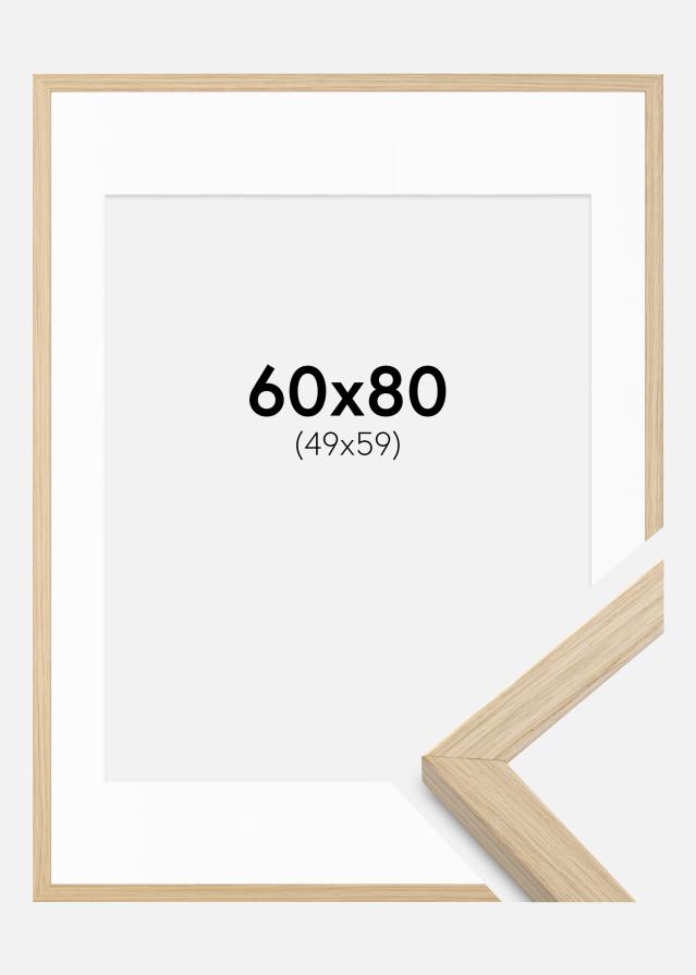 Cadre Grimsåker Chêne 60x80 cm - Passe-partout Blanc 50x60 cm