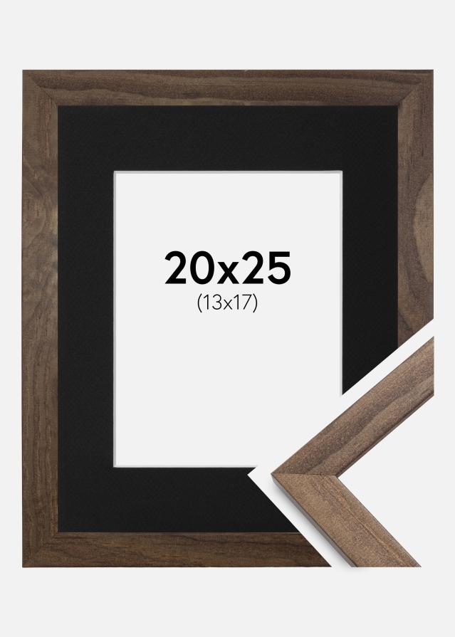 Cadre Stilren Noyer 20x25 cm - Passe-partout Noir 14x18 cm