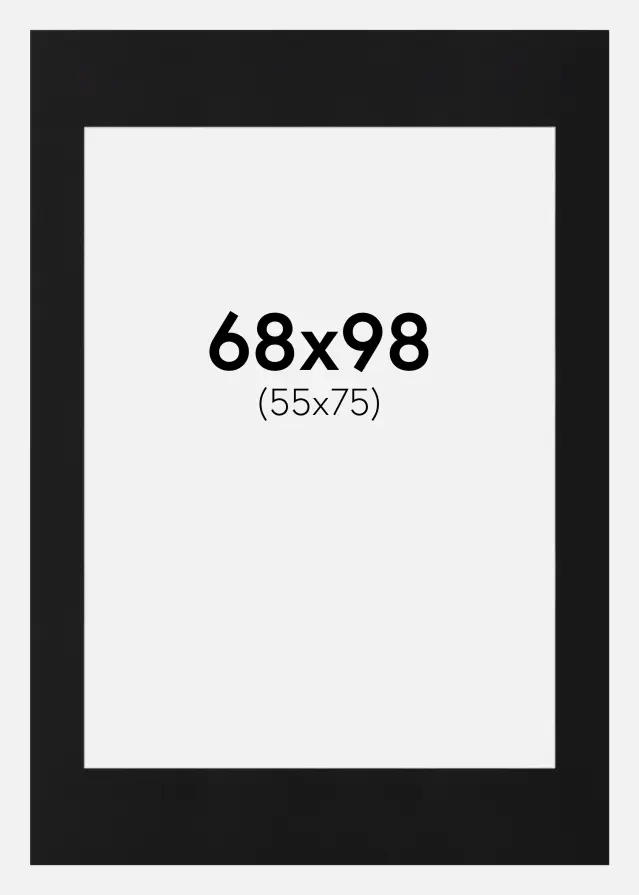 Passe-partout Noir Standard (noyau blanc) 68x98 cm (55x75)