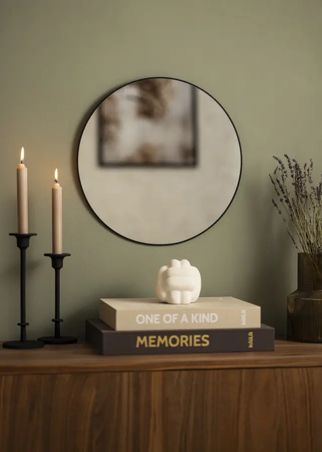 KAILA Round Mirror - Thin Black diamètre 40 cm