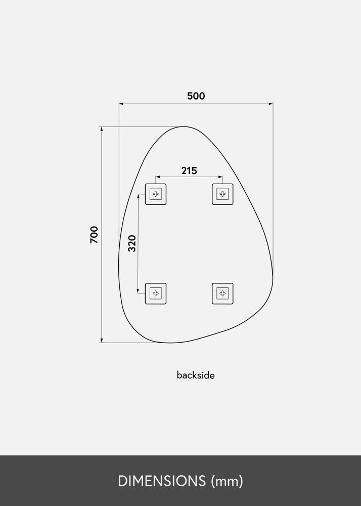 KAILA Miroir Shape I Rose Gold 50x70 cm