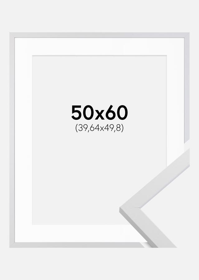 Cadre Trendy Blanc 50x60 cm - Passe-partout Blanc 16x20 pouces