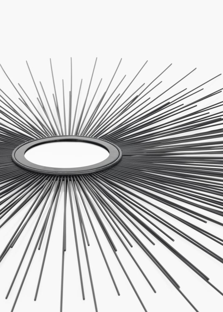 KAILA Miroir rond Sunrays - Noir diamètre 80 cm