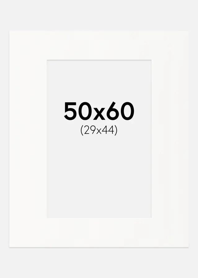 Passe-partout Offwhite (noyau blanc) 50x60 cm (29x44)
