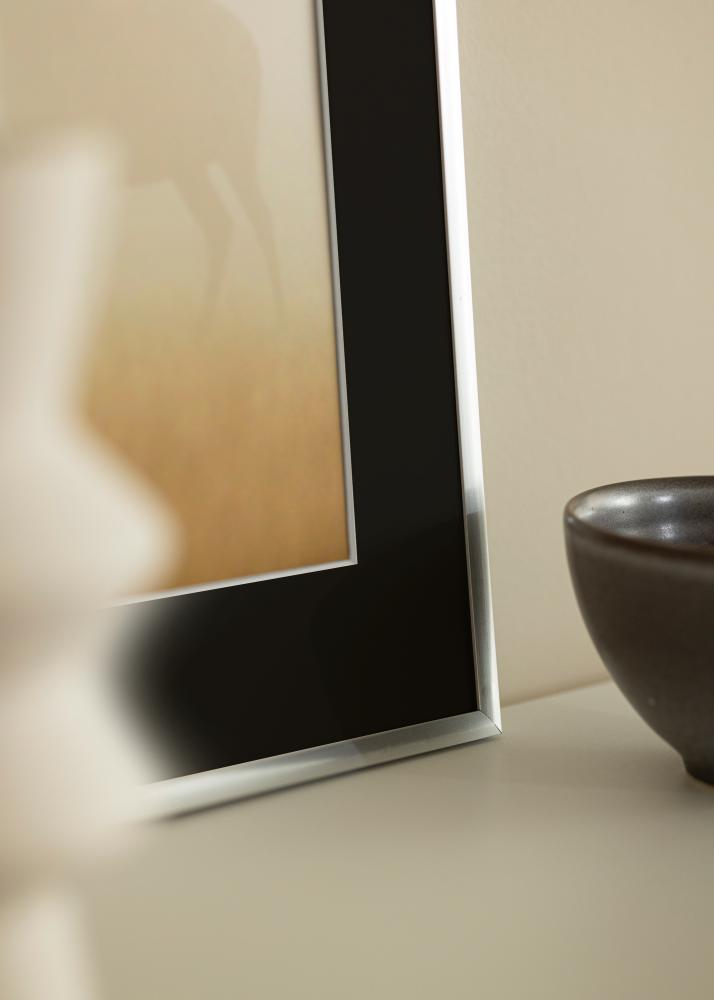 Cadre New Lifestyle Argent 70x100 cm - Passe-partout Noir 61x91,5 cm