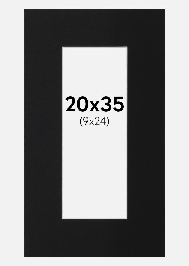 Passe-partout Noir Standard (noyau blanc) 20x35 cm (9x24)
