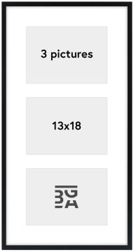 Edsbyn Cadre collage IX Noir - 3 images (13x18 cm)
