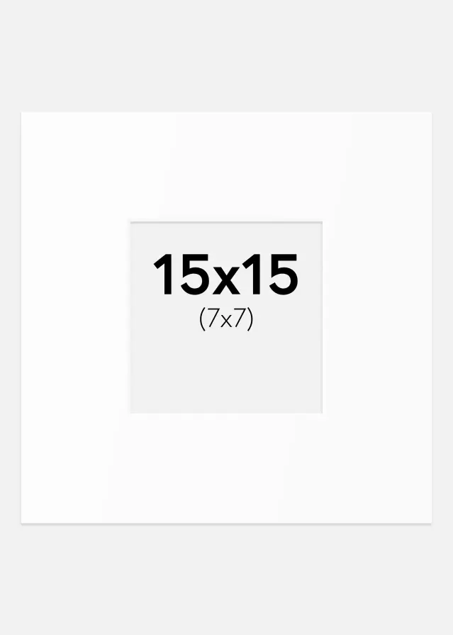 Passe-partout Blanc Standard (noyau blanc) 15x15 cm (7x7)