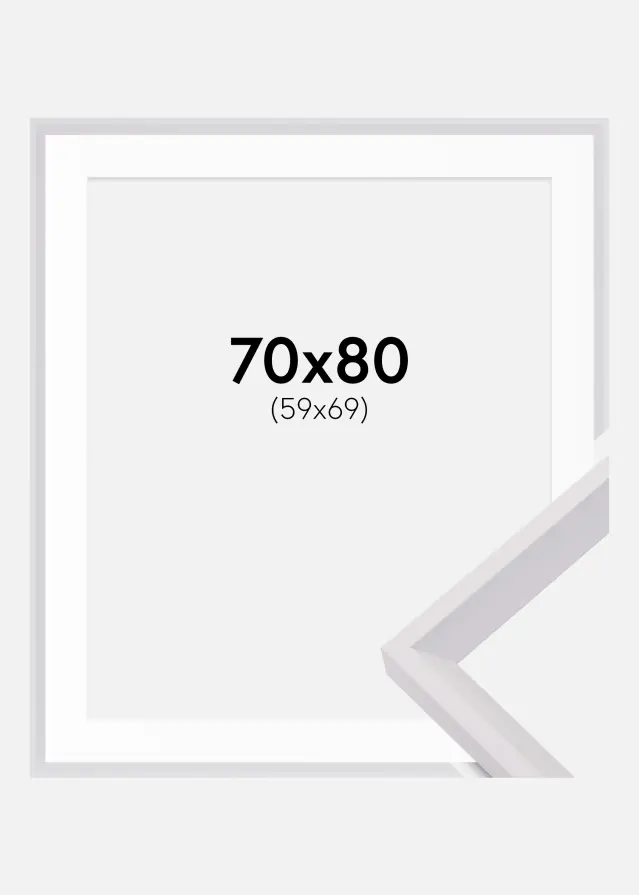 Cadre Globe Blanc 70x70 cm - Passe-partout Blanc 60x70 cm