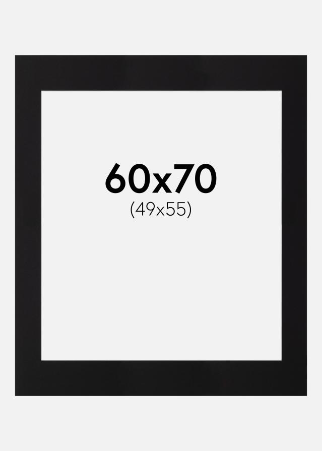 Passe-partout Noir Standard (noyau blanc) 60x70 cm (49x55)