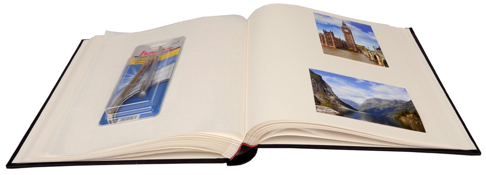 Henzo Basic Line Album photo Noir - 30x36 cm (80 pages blanches / 40 feuilles)