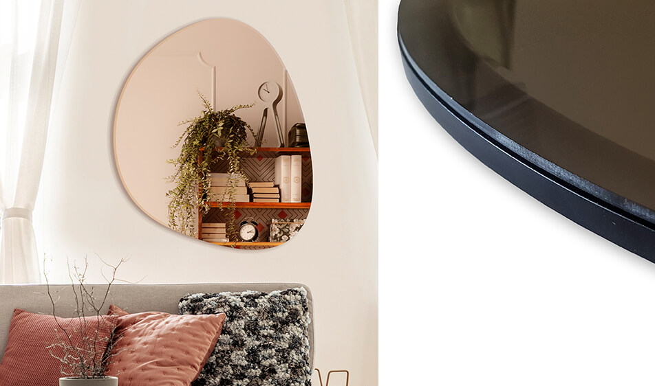 Miroir en or rose - miroir unique