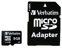 Verbatim microSDHC med SD-adapter - 8 GB